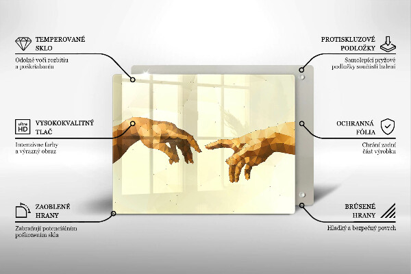 Szkło na płytę indukcyjną Stworzenie Adama dłonie