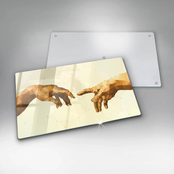 Szkło na płytę indukcyjną Stworzenie Adama dłonie