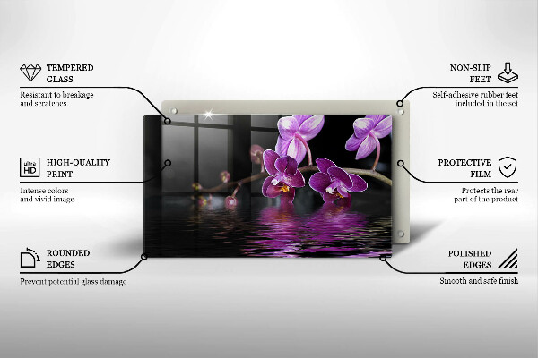 Osłona ściany przy kuchence gazowej Orchidea woda zen