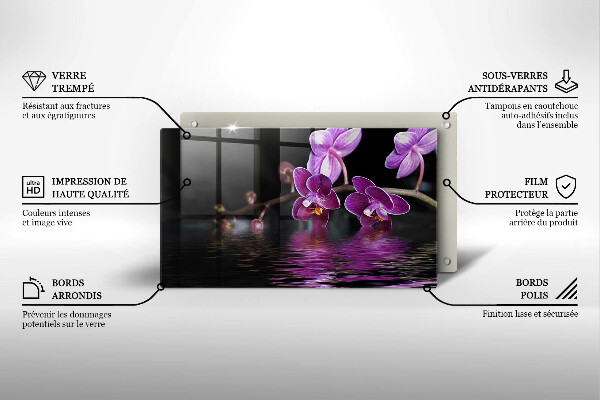 Osłona ściany przy kuchence gazowej Orchidea woda zen