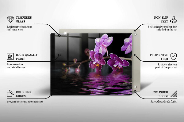 Osłona ściany przy kuchence gazowej Orchidea woda zen