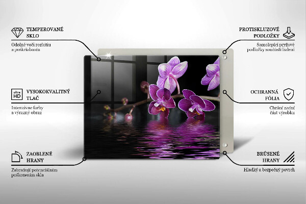 Osłona ściany przy kuchence gazowej Orchidea woda zen