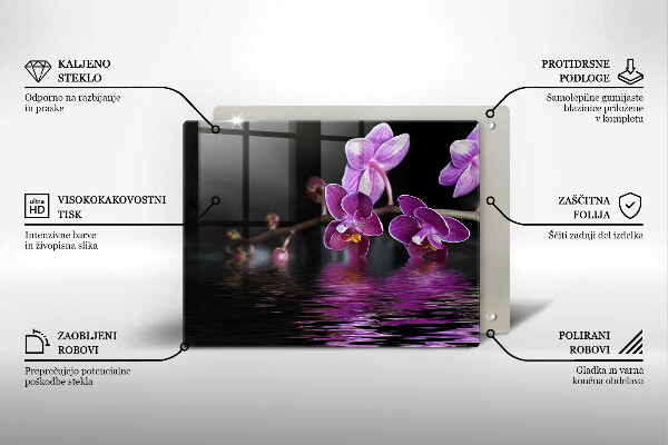 Osłona ściany przy kuchence gazowej Orchidea woda zen