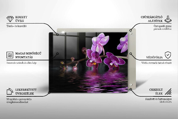 Osłona ściany przy kuchence gazowej Orchidea woda zen