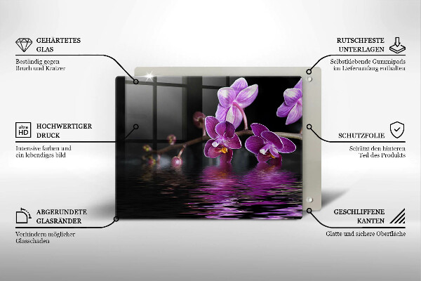 Osłona ściany przy kuchence gazowej Orchidea woda zen
