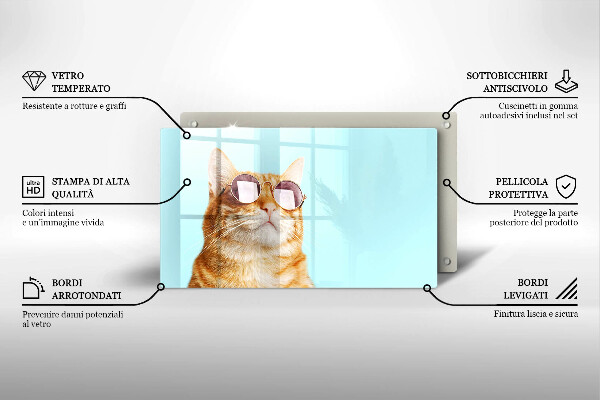 Osłona ściany przy kuchence gazowej Rudy kot w okularach