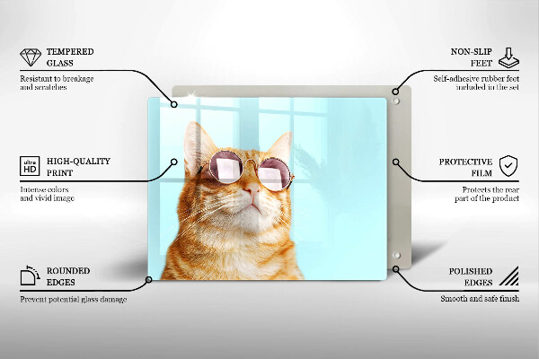 Osłona ściany przy kuchence gazowej Rudy kot w okularach