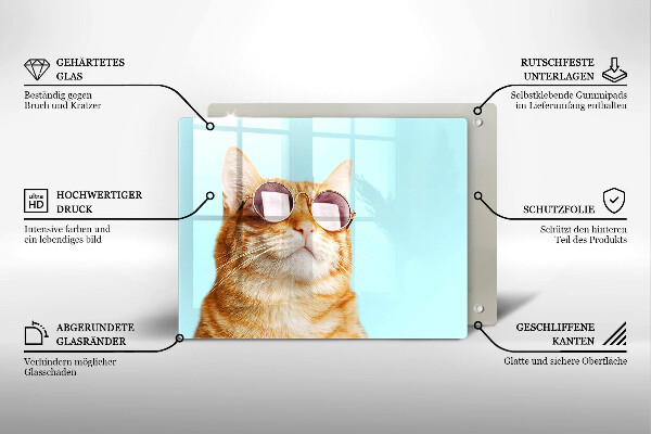 Osłona ściany przy kuchence gazowej Rudy kot w okularach