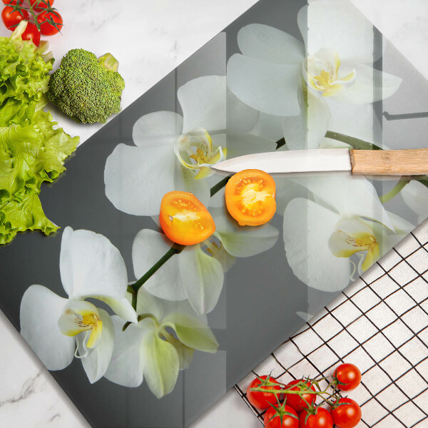 Szkło na płytę indukcyjną Kwiaty biała orchidea