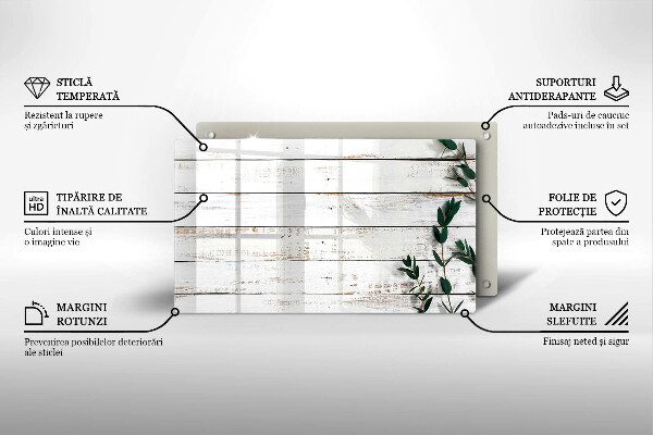 Osłona ściany przy kuchence gazowej Stare deski i liście