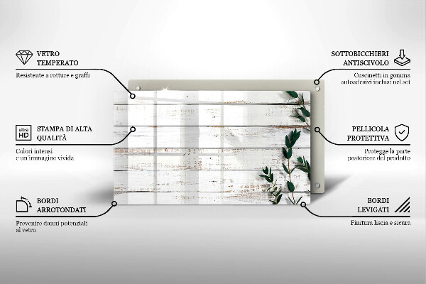 Osłona ściany przy kuchence gazowej Stare deski i liście