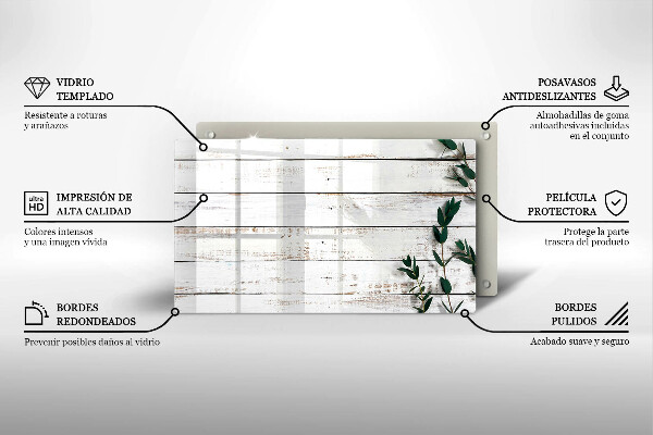 Osłona ściany przy kuchence gazowej Stare deski i liście