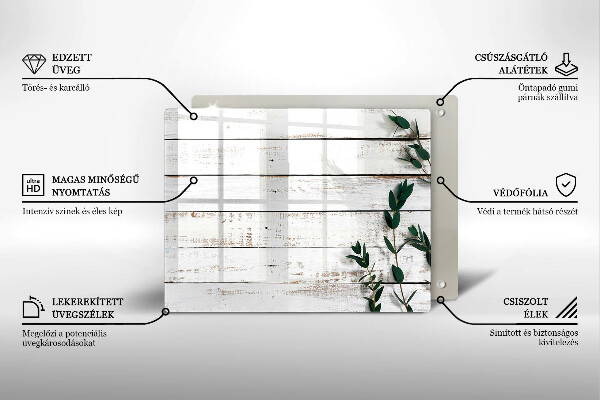 Osłona ściany przy kuchence gazowej Stare deski i liście