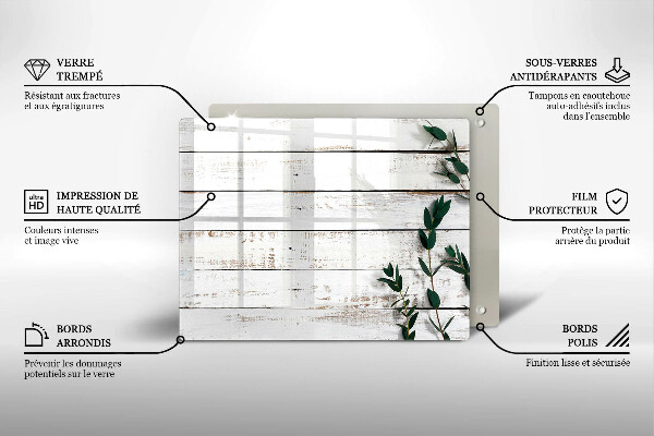 Osłona ściany przy kuchence gazowej Stare deski i liście