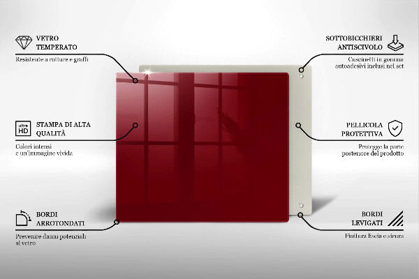 Osłona do płyty indukcyjnej Kolor burgundowy