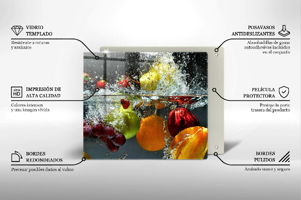 Osłona ściany przy kuchence gazowej Soczyste owoce w wodzie