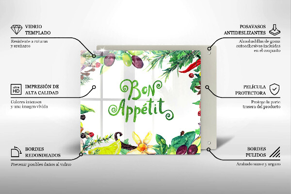 Osłona ściany przy kuchence gazowej Napis Bon Appetit