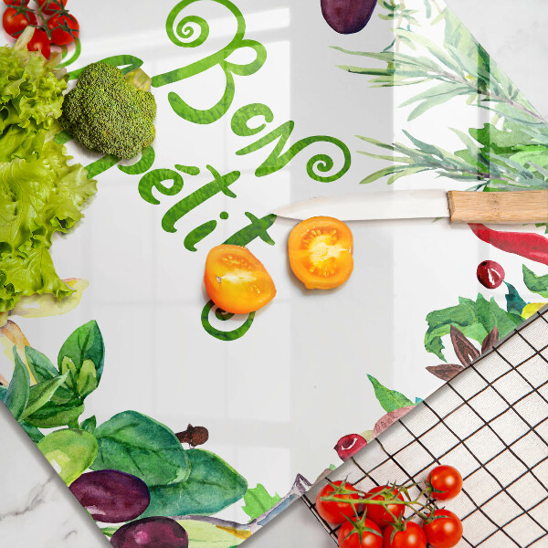 Osłona ściany przy kuchence gazowej Napis Bon Appetit