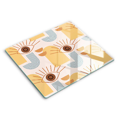 Osłona ściany przy kuchence gazowej Boho wzór oczy