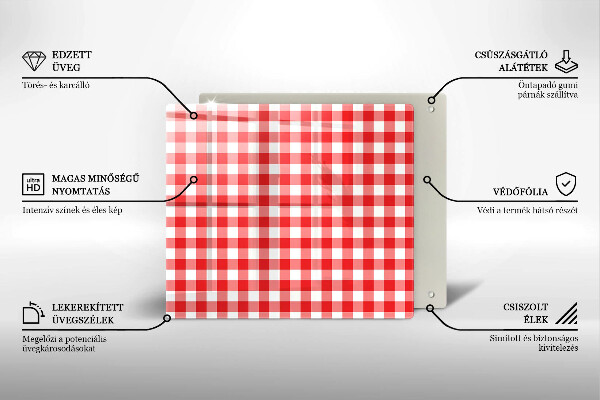 Osłona do płyty indukcyjnej Czerwono biała krata