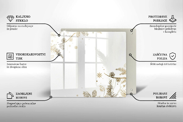 Osłona ściany nad kuchenką Zimowe dekoracje