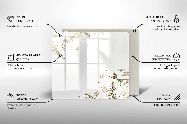 Osłona ściany nad kuchenką Zimowe dekoracje