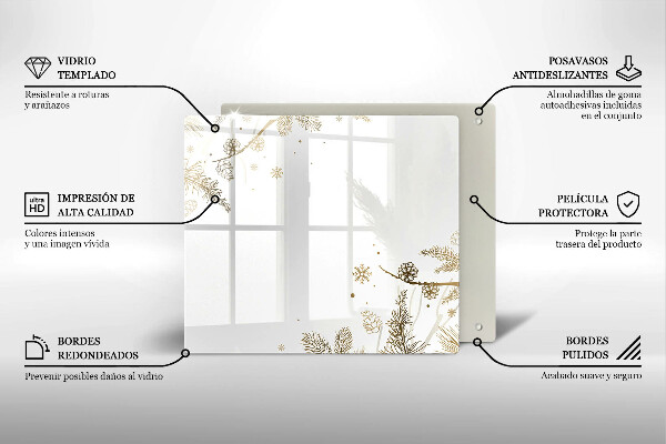 Osłona ściany nad kuchenką Zimowe dekoracje