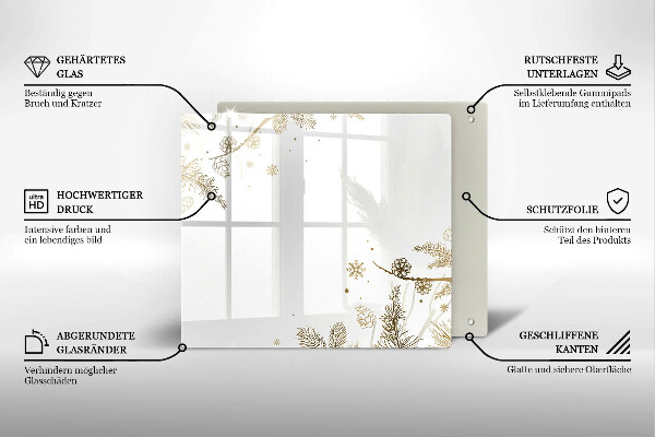 Osłona ściany nad kuchenką Zimowe dekoracje