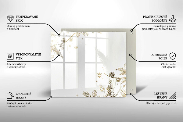 Osłona ściany nad kuchenką Zimowe dekoracje