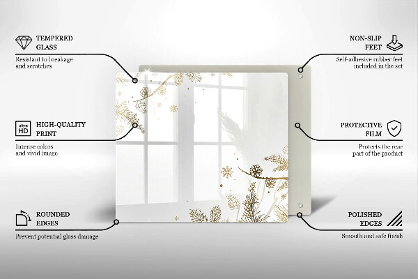 Osłona ściany nad kuchenką Zimowe dekoracje