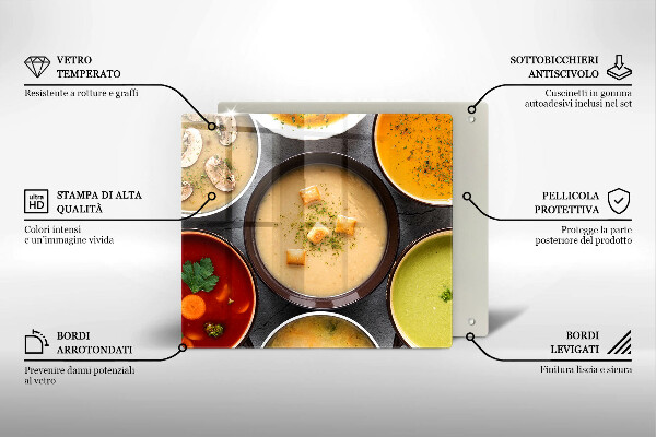 Osłona ściany nad kuchenką Kolorowe zupy