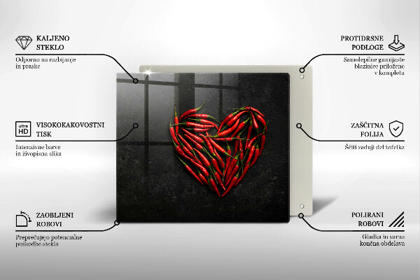 Płyta ochronna na kuchenkę Papryki chili serce