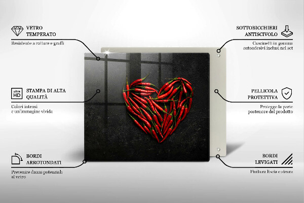 Płyta ochronna na kuchenkę Papryki chili serce