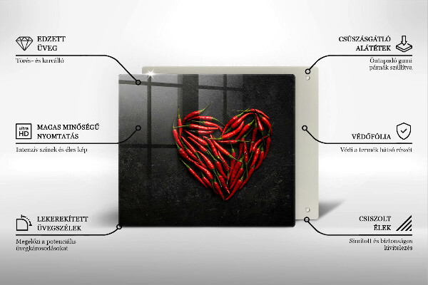 Płyta ochronna na kuchenkę Papryki chili serce