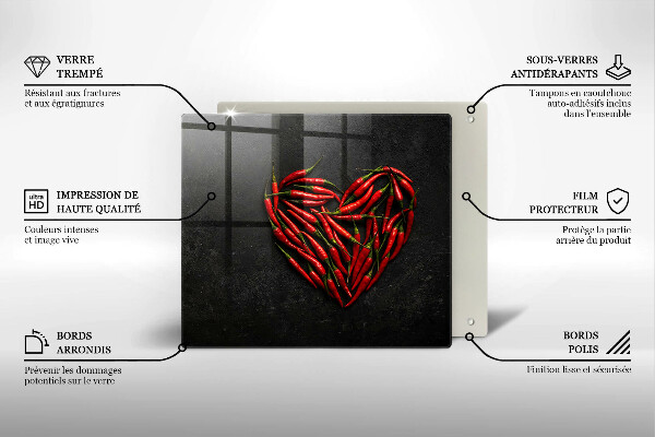 Płyta ochronna na kuchenkę Papryki chili serce