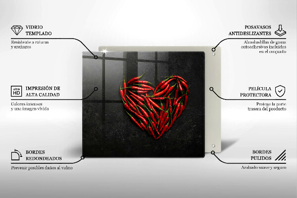 Płyta ochronna na kuchenkę Papryki chili serce