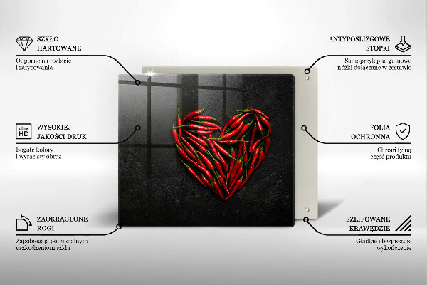Płyta ochronna na kuchenkę Papryki chili serce