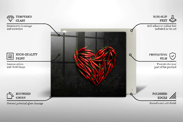 Płyta ochronna na kuchenkę Papryki chili serce