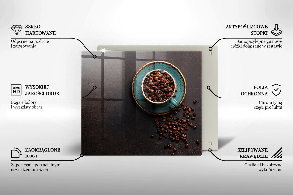 Osłona ściany przy kuchence gazowej Filiżanka ziarna kawy