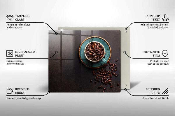 Osłona ściany przy kuchence gazowej Filiżanka ziarna kawy