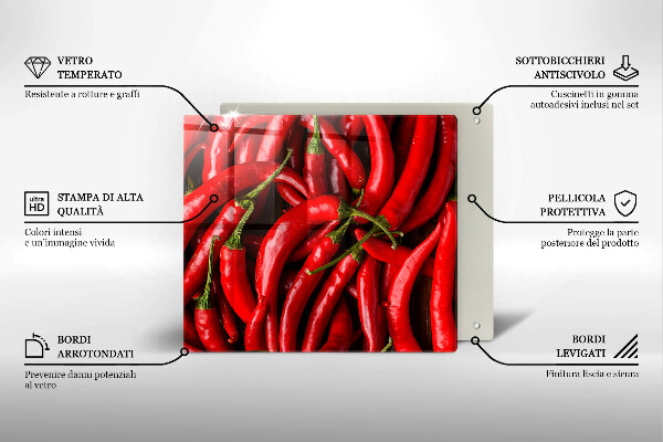 Osłona ściany przy kuchence gazowej Ostre chili papryki