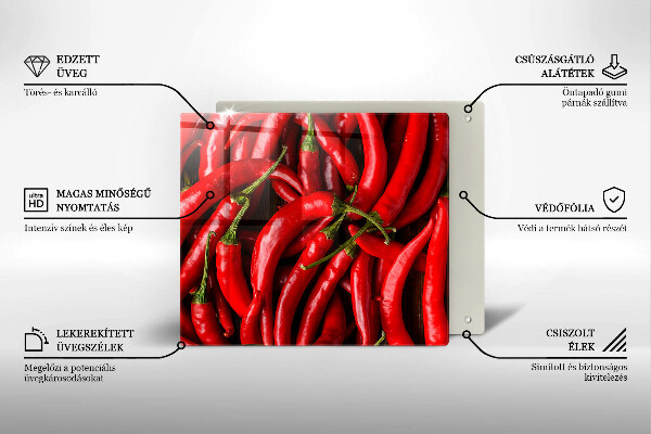 Osłona ściany przy kuchence gazowej Ostre chili papryki