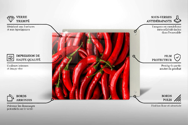 Osłona ściany przy kuchence gazowej Ostre chili papryki