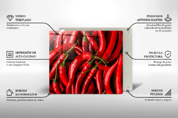 Osłona ściany przy kuchence gazowej Ostre chili papryki