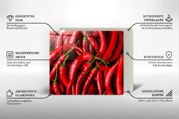Osłona ściany przy kuchence gazowej Ostre chili papryki
