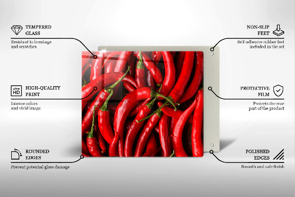 Osłona ściany przy kuchence gazowej Ostre chili papryki