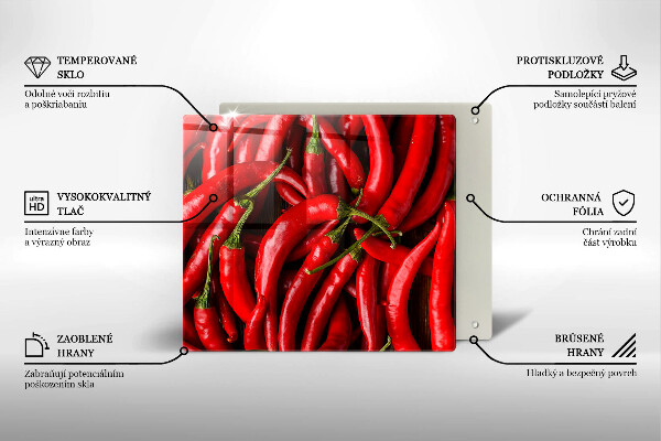 Osłona ściany przy kuchence gazowej Ostre chili papryki