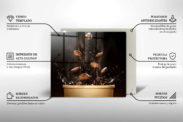 Osłona ściany przy kuchence gazowej Gorąca kawa ziarna