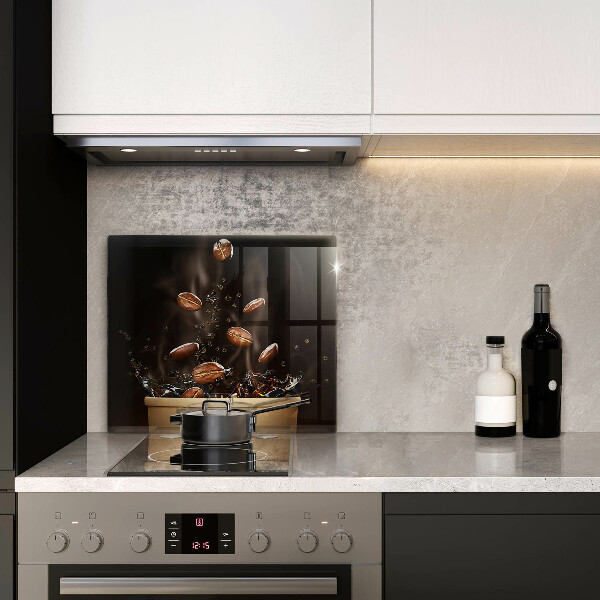 Osłona ściany przy kuchence gazowej Gorąca kawa ziarna