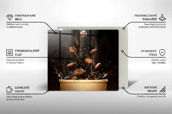 Osłona ściany przy kuchence gazowej Gorąca kawa ziarna